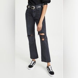 Agolde Lana Denim black straight leg